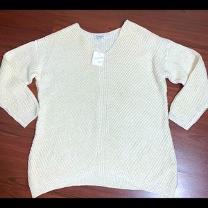 Jaclyn Smith women knitted sweater Ivory and gold size 1X